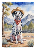 Dalmatian Cowboy Welcome House Flag 28x40 Porch Sleeve Pole Decorative Outside Yard Banner Artwork Wall Hanging, Polyester
