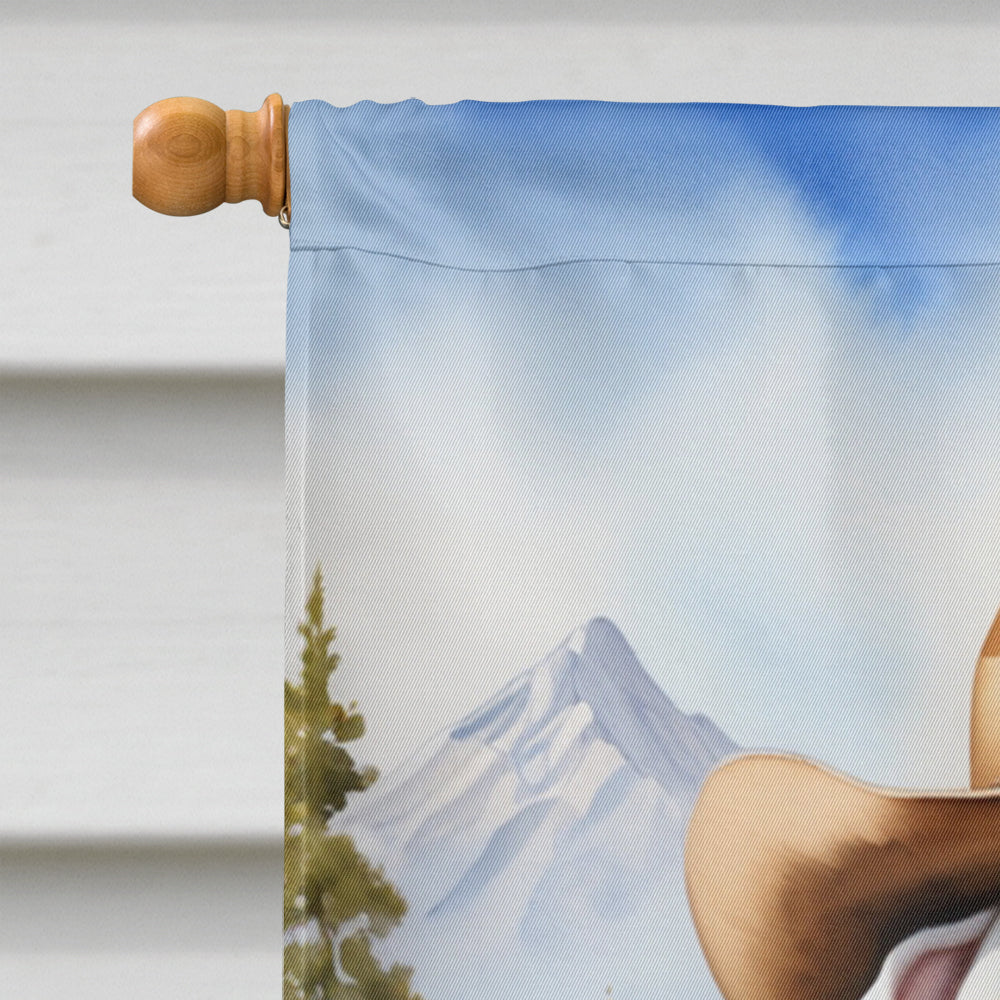 English Bulldog Cowboy Welcome House Flag 28x40 Porch Sleeve Pole Decorative Outside Yard Banner Artwork Wall Hanging, Polyester