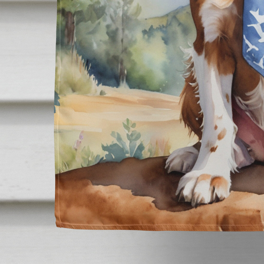 English Cocker Spaniel Cowboy Welcome House Flag 28x40 Porch Sleeve Pole Decorative Outside Yard Banner Artwork Wall Hanging, Polyester
