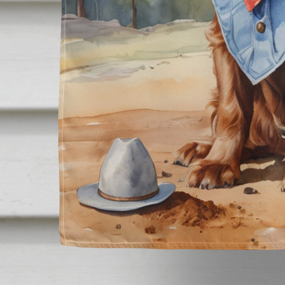 English Cocker Spaniel Cowboy Welcome House Flag 28x40 Porch Sleeve Pole Decorative Outside Yard Banner Artwork Wall Hanging, Polyester