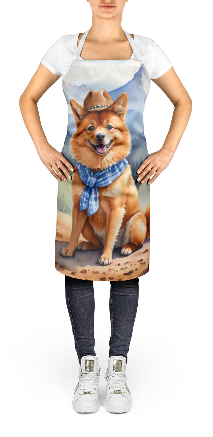 Finnish Spitz Cowboy Welcome Apron Cooking Kitchen Server Baking Crafts Gardening for Adult Women Men, Unisex, Large, Multicolor