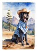 Flat-Coated Retriever Cowboy Welcome House Flag 28x40 Porch Sleeve Pole Decorative Outside Yard Banner Artwork Wall Hanging, Polyester