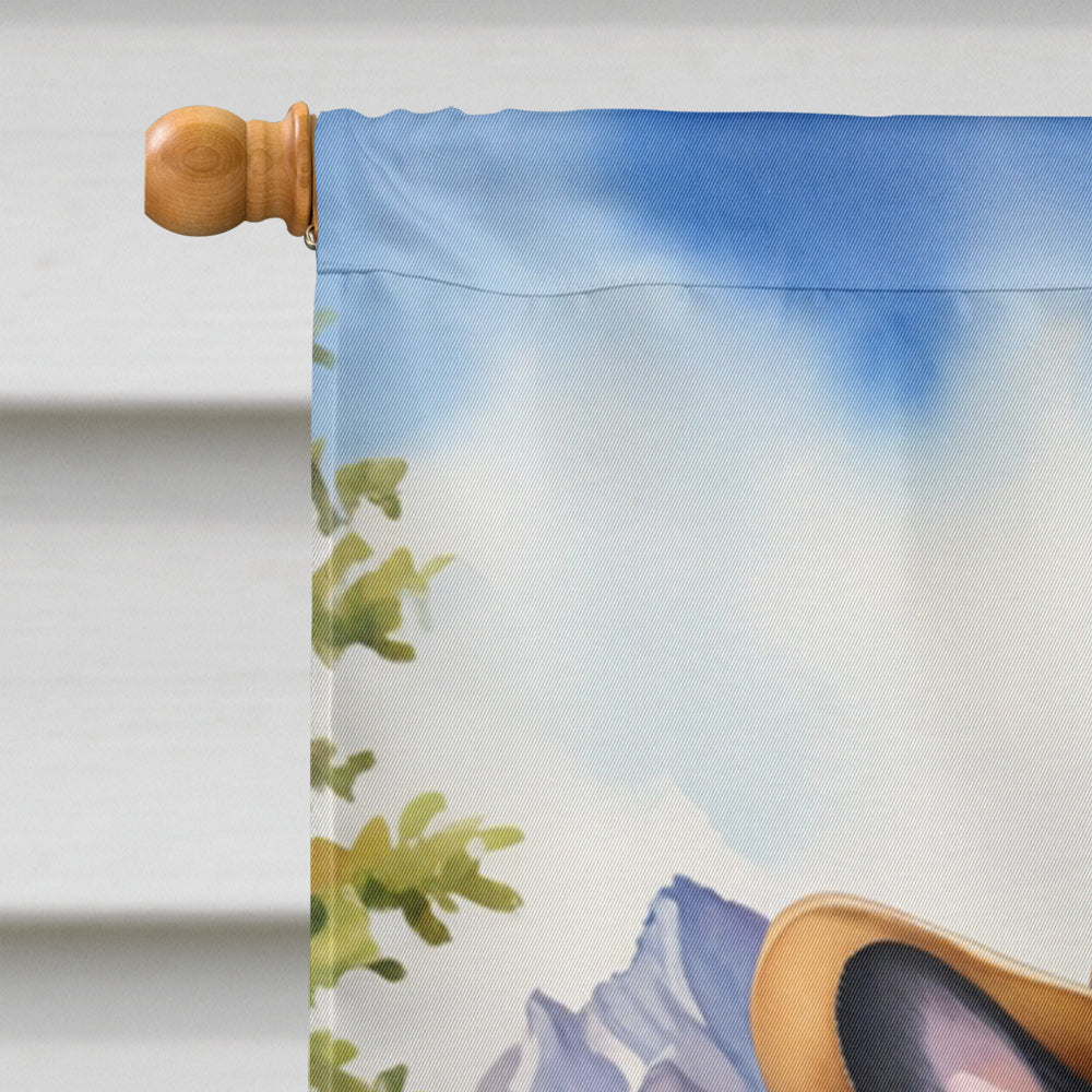 French Bulldog Cowboy Welcome House Flag 28x40 Porch Sleeve Pole Decorative Outside Yard Banner Artwork Wall Hanging, Polyester