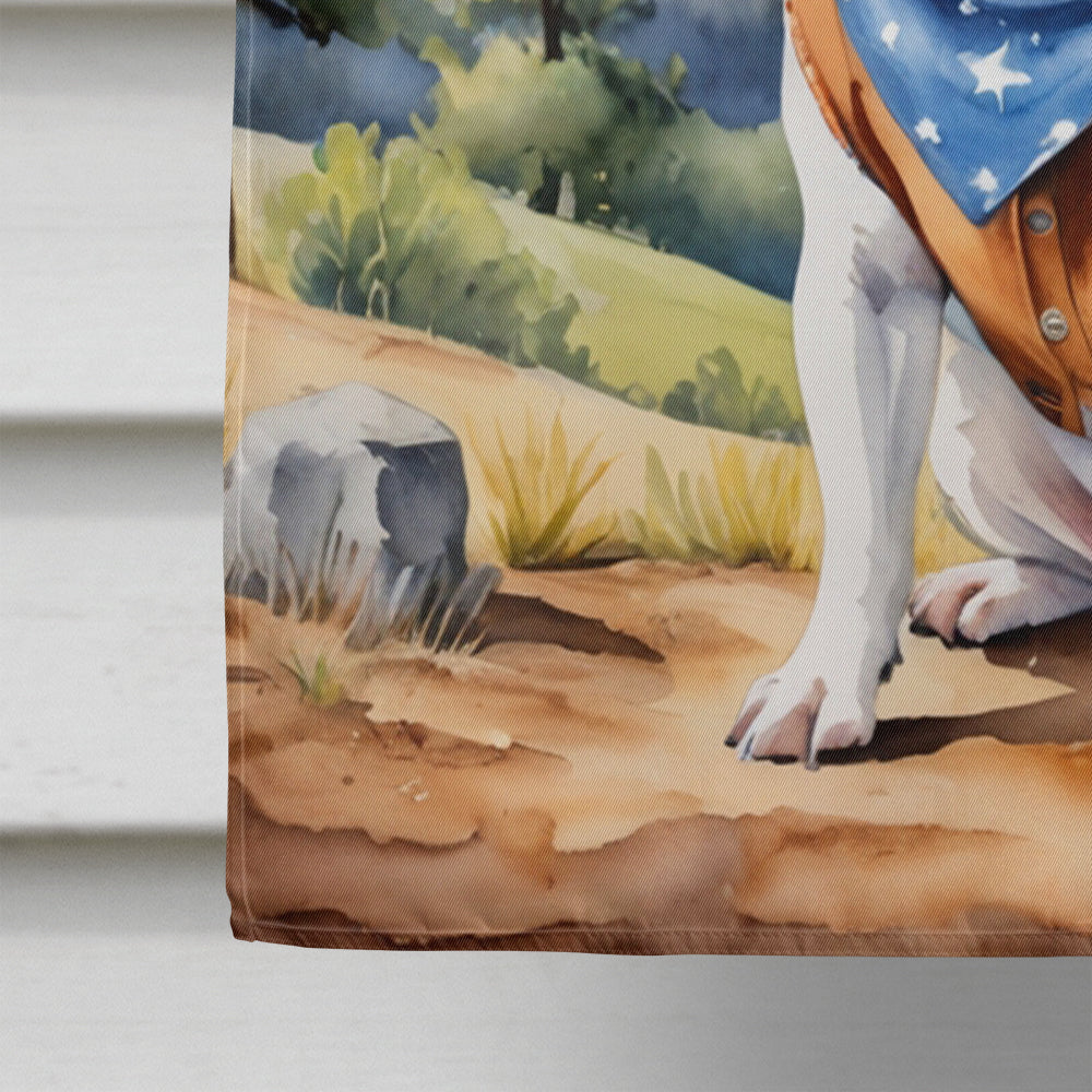 French Bulldog Cowboy Welcome House Flag 28x40 Porch Sleeve Pole Decorative Outside Yard Banner Artwork Wall Hanging, Polyester