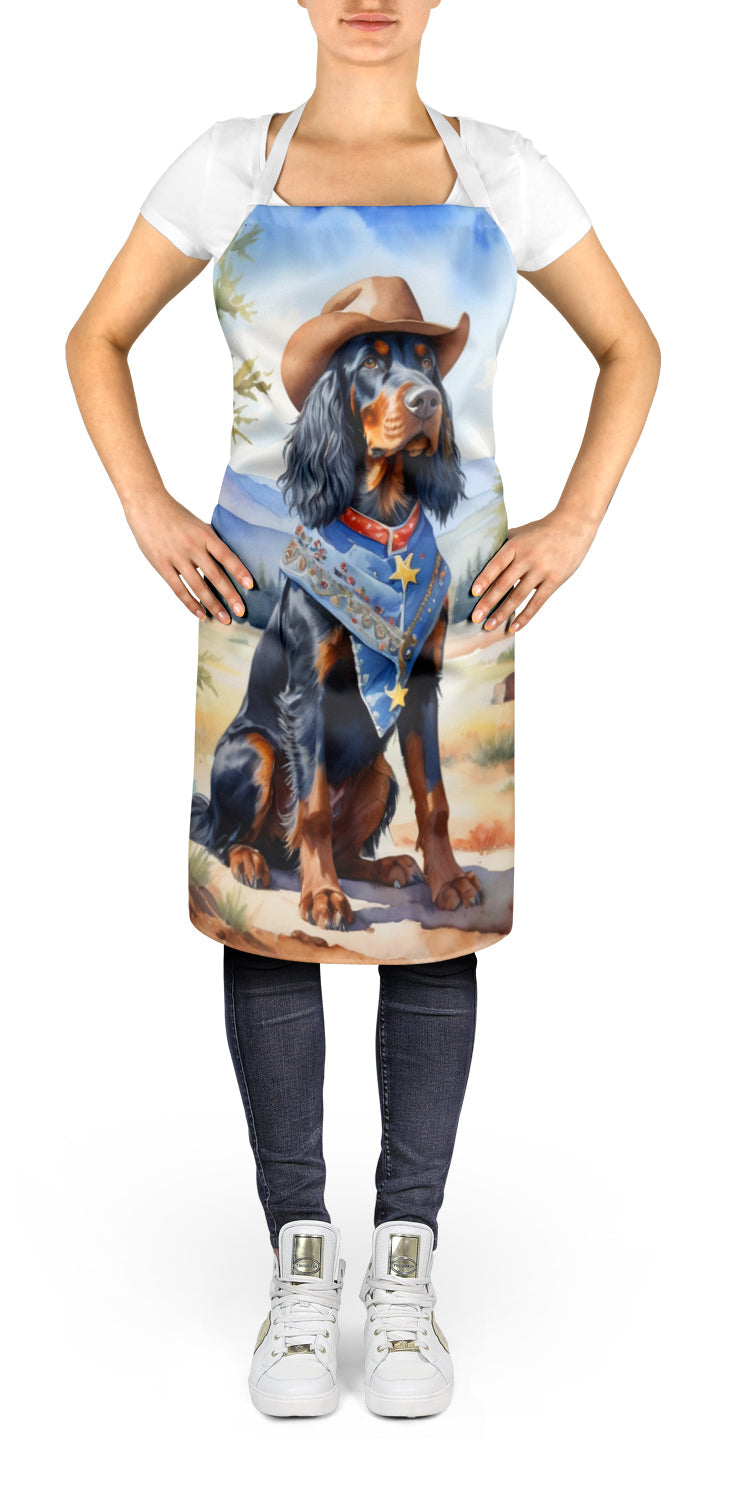 Gordon Setter Cowboy Welcome Apron Cooking Kitchen Server Baking Crafts Gardening for Adult Women Men, Unisex, Large, Multicolor