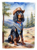 Gordon Setter Cowboy Welcome House Flag 28x40 Porch Sleeve Pole Decorative Outside Yard Banner Artwork Wall Hanging, Polyester