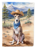 Greyhound Cowboy Welcome House Flag 28x40 Porch Sleeve Pole Decorative Outside Yard Banner Artwork Wall Hanging, Polyester