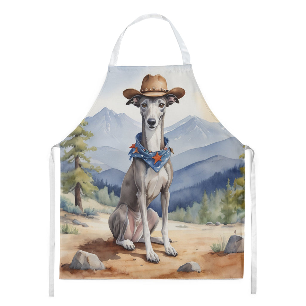 Greyhound Cowboy Welcome Apron Cooking Kitchen Server Baking Crafts Gardening for Adult Women Men, Unisex, Large, Multicolor