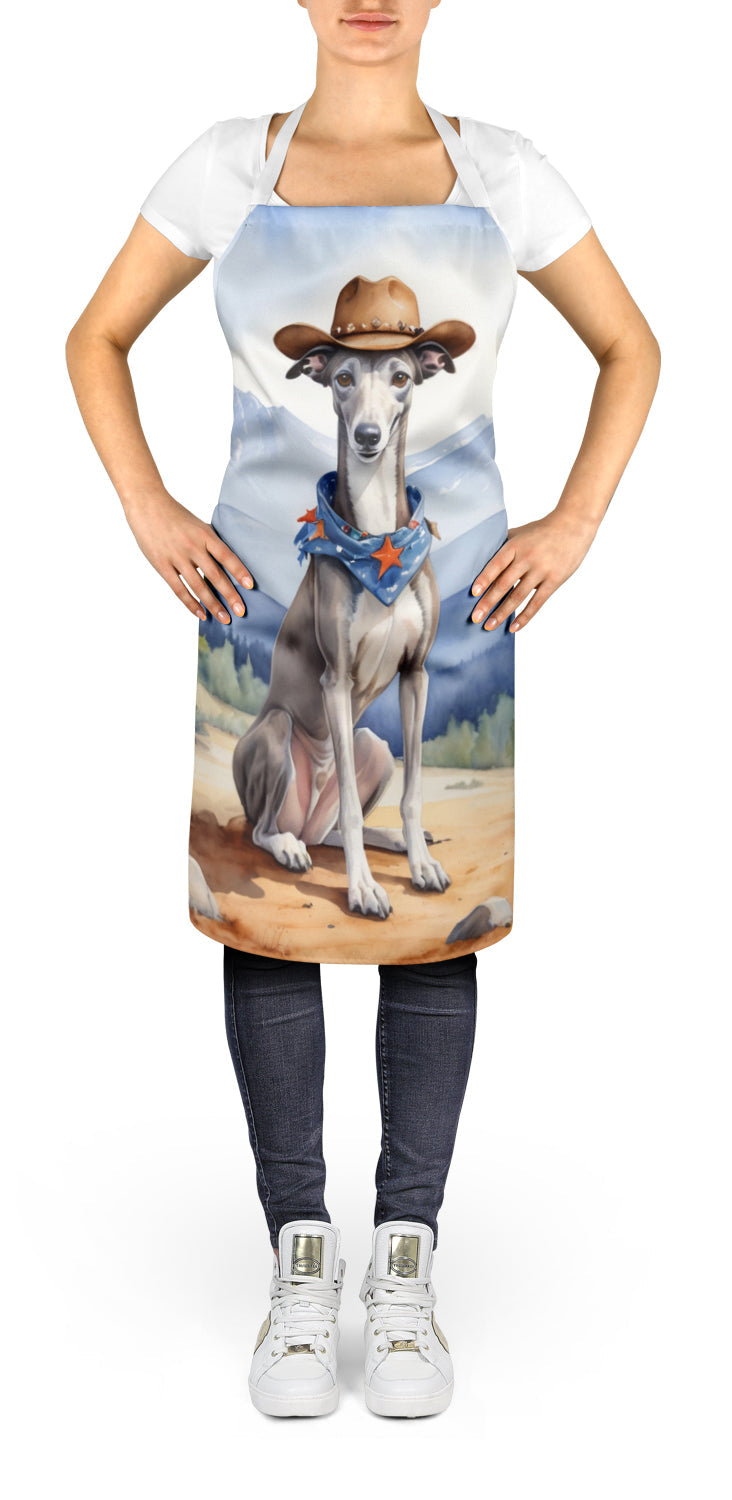 Greyhound Cowboy Welcome Apron Cooking Kitchen Server Baking Crafts Gardening for Adult Women Men, Unisex, Large, Multicolor