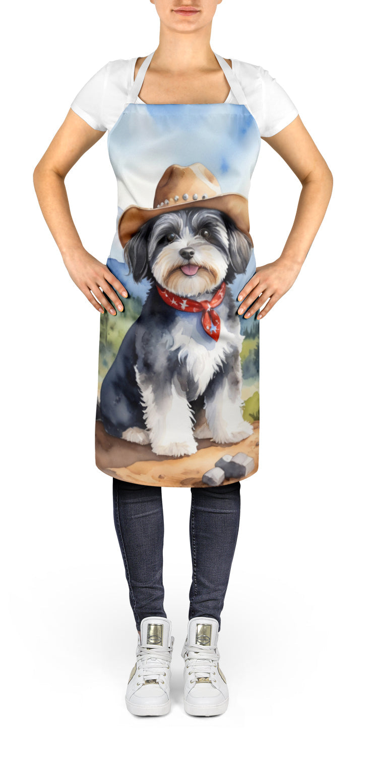 Havanese Cowboy Welcome Apron Cooking Kitchen Server Baking Crafts Gardening for Adult Women Men, Unisex, Large, Multicolor