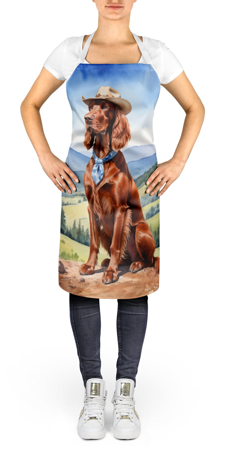 Irish Setter Cowboy Welcome Apron Cooking Kitchen Server Baking Crafts Gardening for Adult Women Men, Unisex, Large, Multicolor