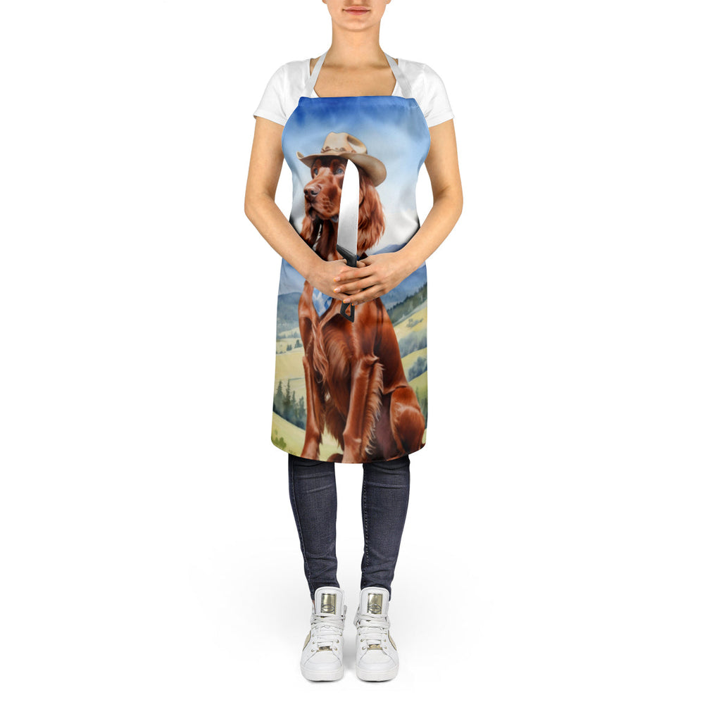 Irish Setter Cowboy Welcome Apron Cooking Kitchen Server Baking Crafts Gardening for Adult Women Men, Unisex, Large, Multicolor