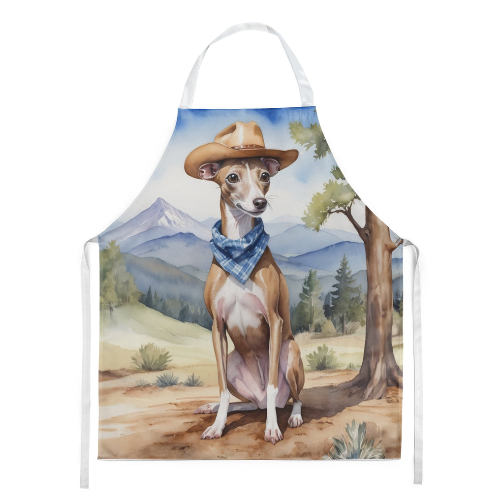 Italian Greyhound Cowboy Welcome Apron Cooking Kitchen Server Baking Crafts Gardening for Adult Women Men, Unisex, Large, Multicolor