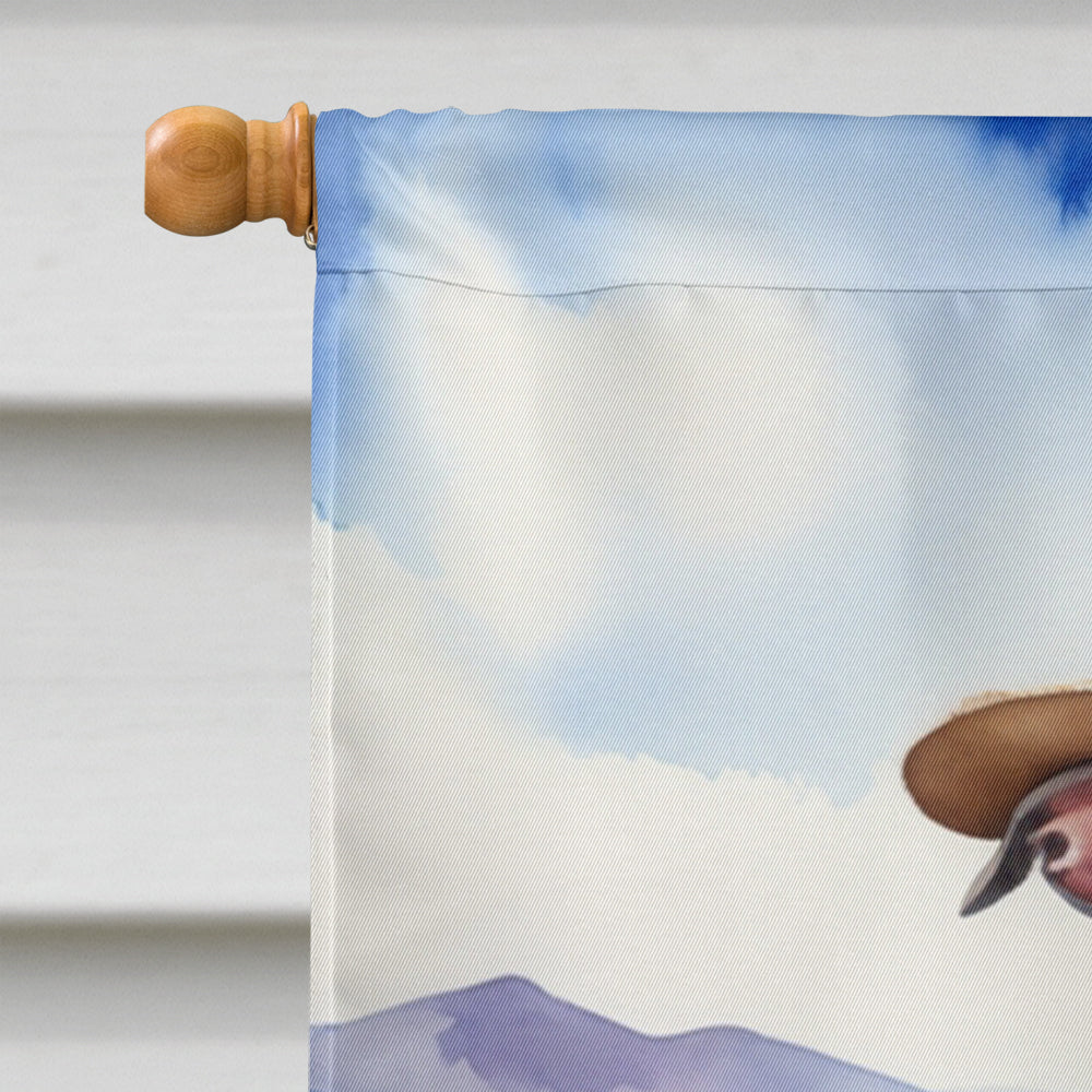 Italian Greyhound Cowboy Welcome House Flag 28x40 Porch Sleeve Pole Decorative Outside Yard Banner Artwork Wall Hanging, Polyester