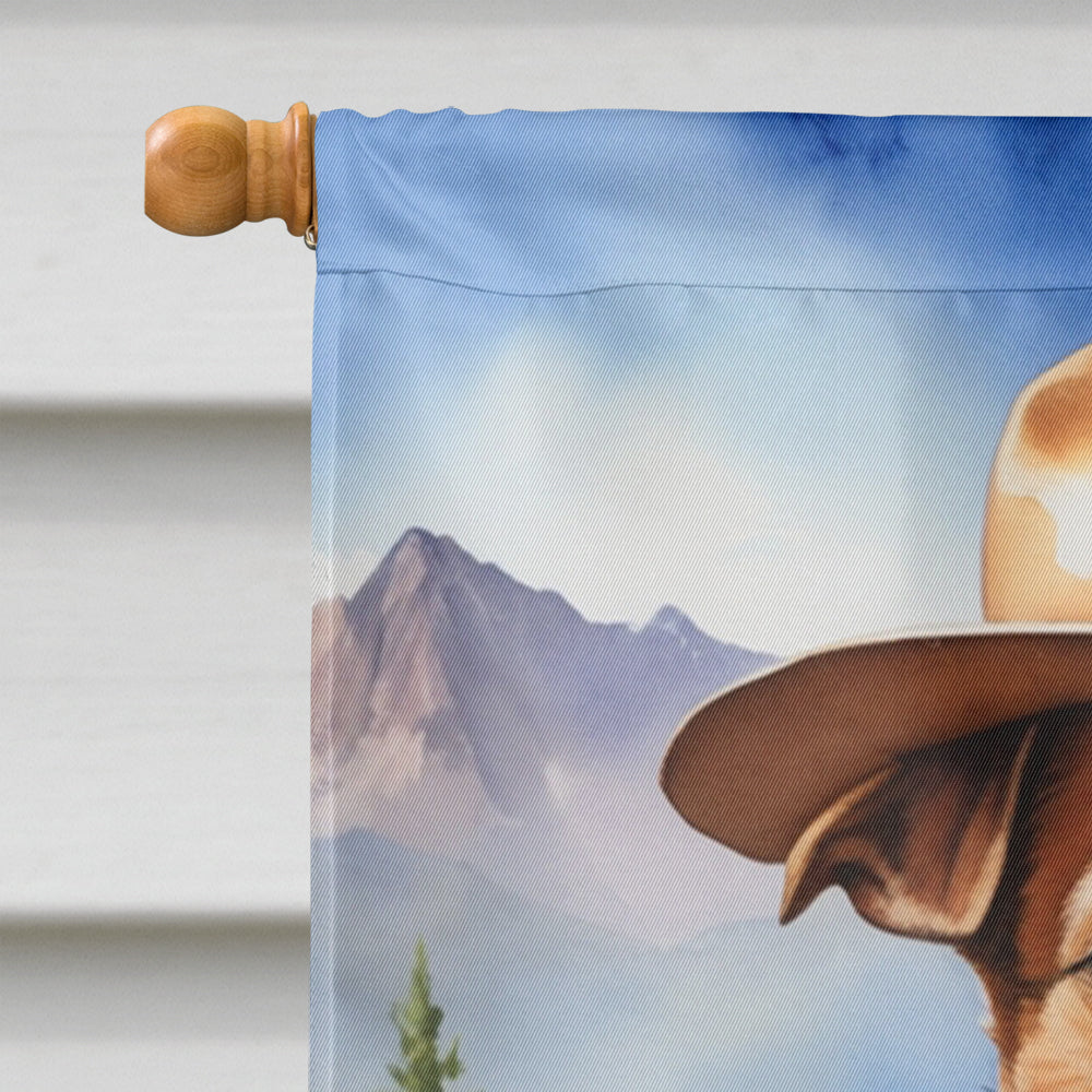 Jack Russell Terrier Cowboy Welcome House Flag 28x40 Porch Sleeve Pole Decorative Outside Yard Banner Artwork Wall Hanging, Polyester