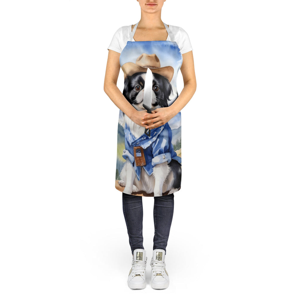 Japanese Chin Cowboy Welcome Apron Cooking Kitchen Server Baking Crafts Gardening for Adult Women Men, Unisex, Large, Multicolor
