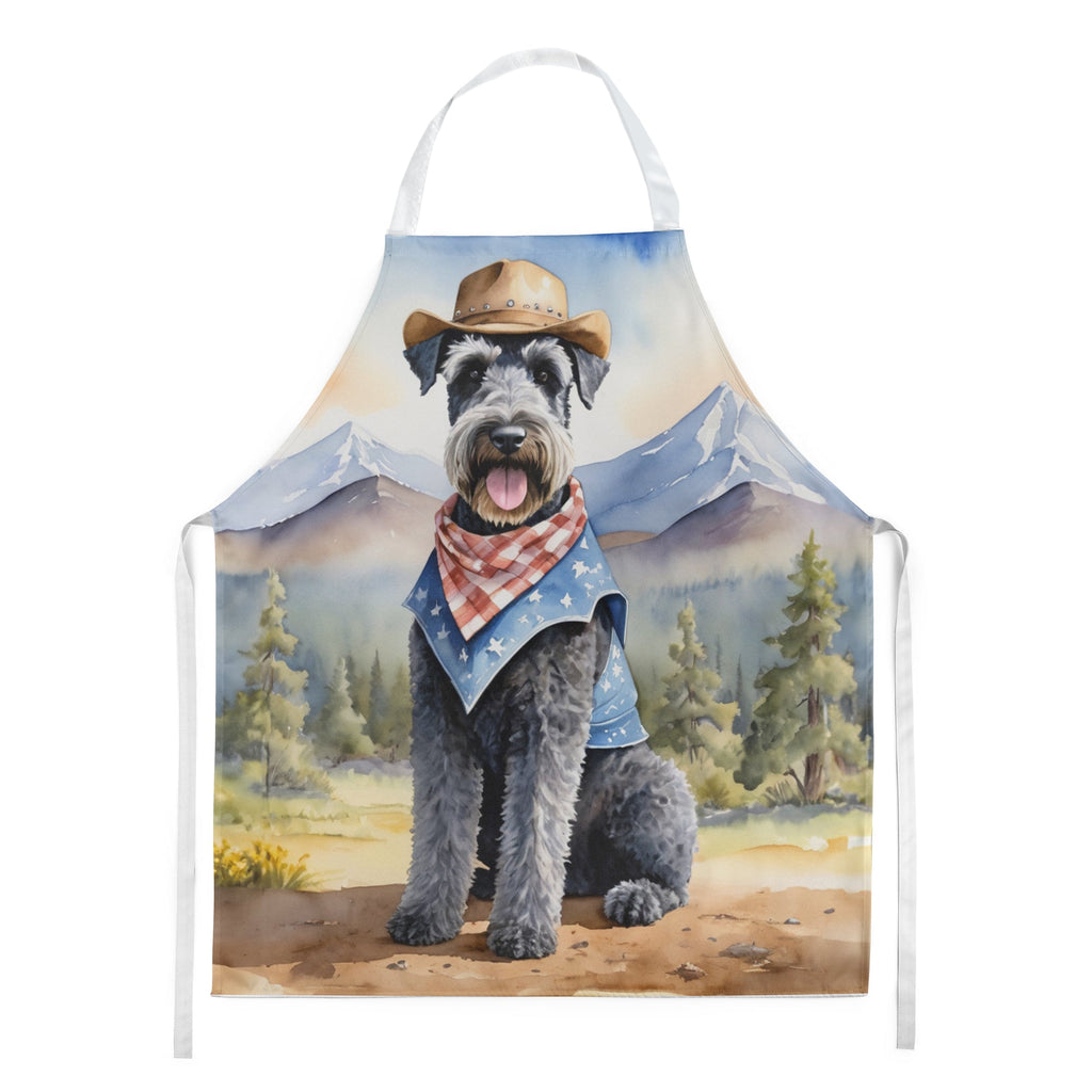 Kerry Blue Terrier Cowboy Welcome Apron Cooking Kitchen Server Baking Crafts Gardening for Adult Women Men, Unisex, Large, Multicolor