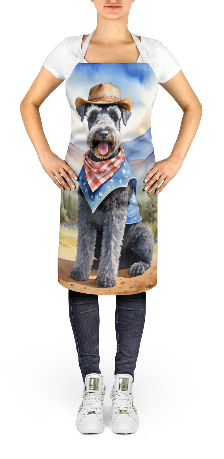 Kerry Blue Terrier Cowboy Welcome Apron Cooking Kitchen Server Baking Crafts Gardening for Adult Women Men, Unisex, Large, Multicolor