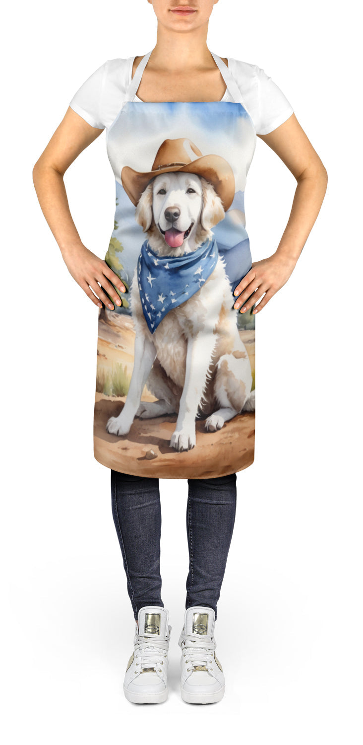 Kuvasz Cowboy Welcome Apron Cooking Kitchen Server Baking Crafts Gardening for Adult Women Men, Unisex, Large, Multicolor