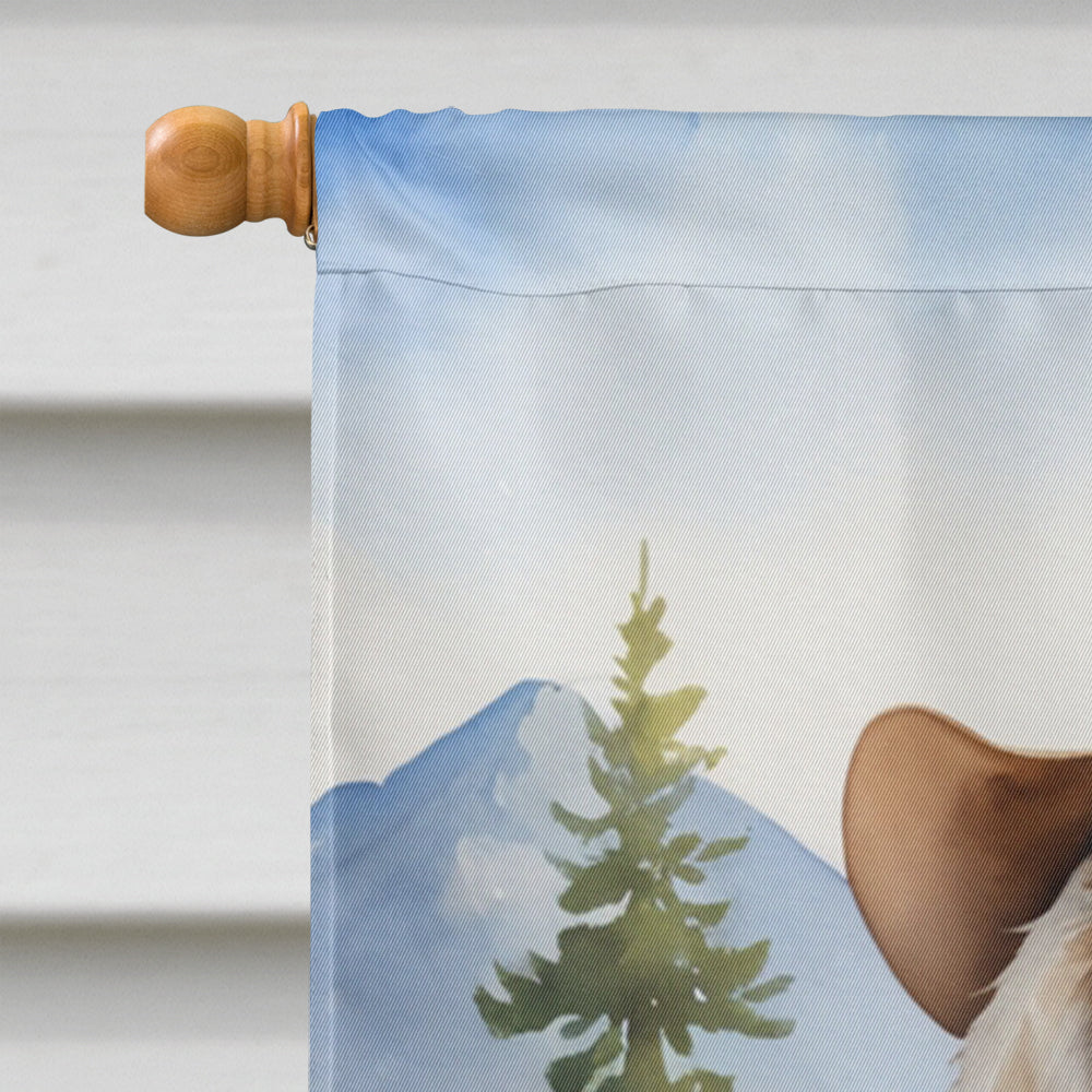 Kuvasz Cowboy Welcome House Flag 28x40 Porch Sleeve Pole Decorative Outside Yard Banner Artwork Wall Hanging, Polyester