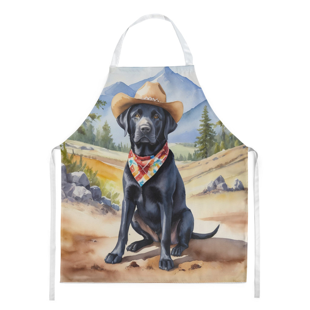 Labrador Retriever Cowboy Welcome Apron Cooking Kitchen Server Baking Crafts Gardening for Adult Women Men, Unisex, Large, Multicolor