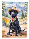 Labrador Retriever Cowboy Welcome House Flag 28x40 Porch Sleeve Pole Decorative Outside Yard Banner Artwork Wall Hanging, Polyester