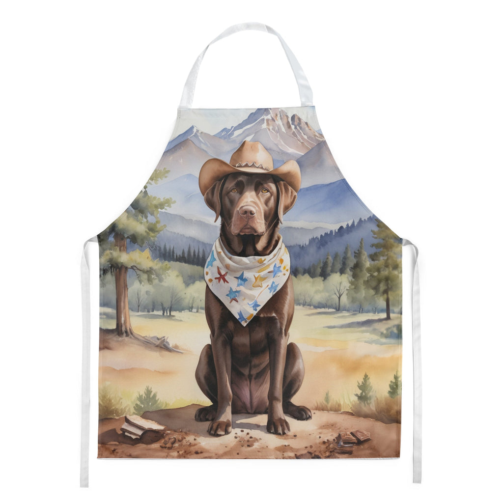 Labrador Retriever Cowboy Welcome Apron Cooking Kitchen Server Baking Crafts Gardening for Adult Women Men, Unisex, Large, Multicolor