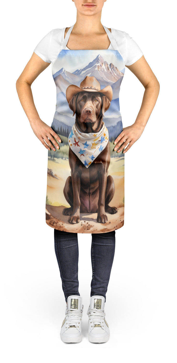 Labrador Retriever Cowboy Welcome Apron Cooking Kitchen Server Baking Crafts Gardening for Adult Women Men, Unisex, Large, Multicolor