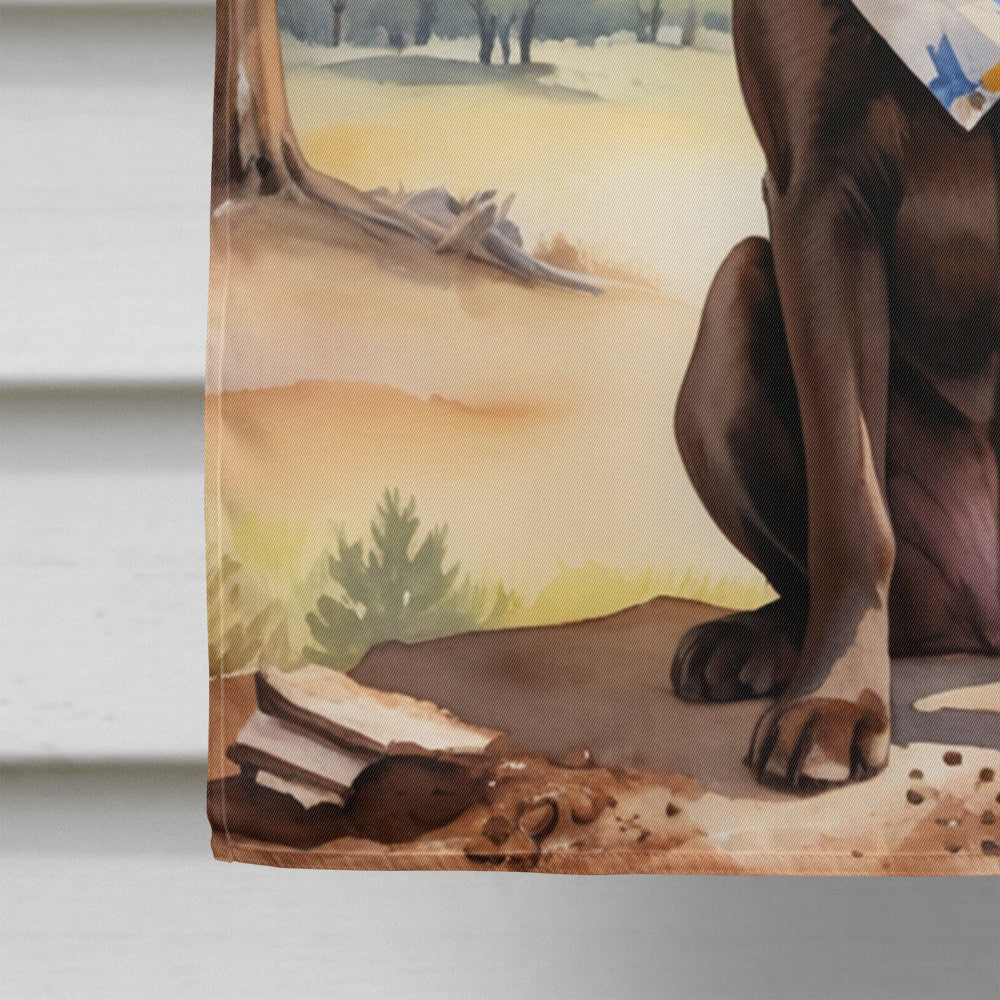 Labrador Retriever Cowboy Welcome House Flag 28x40 Porch Sleeve Pole Decorative Outside Yard Banner Artwork Wall Hanging, Polyester