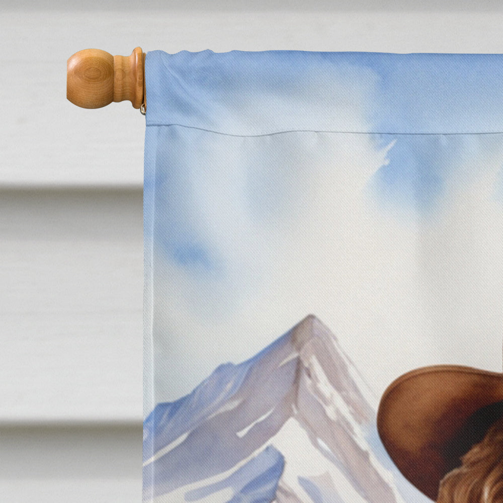 Labradoodle Cowboy Welcome House Flag 28x40 Porch Sleeve Pole Decorative Outside Yard Banner Artwork Wall Hanging, Polyester