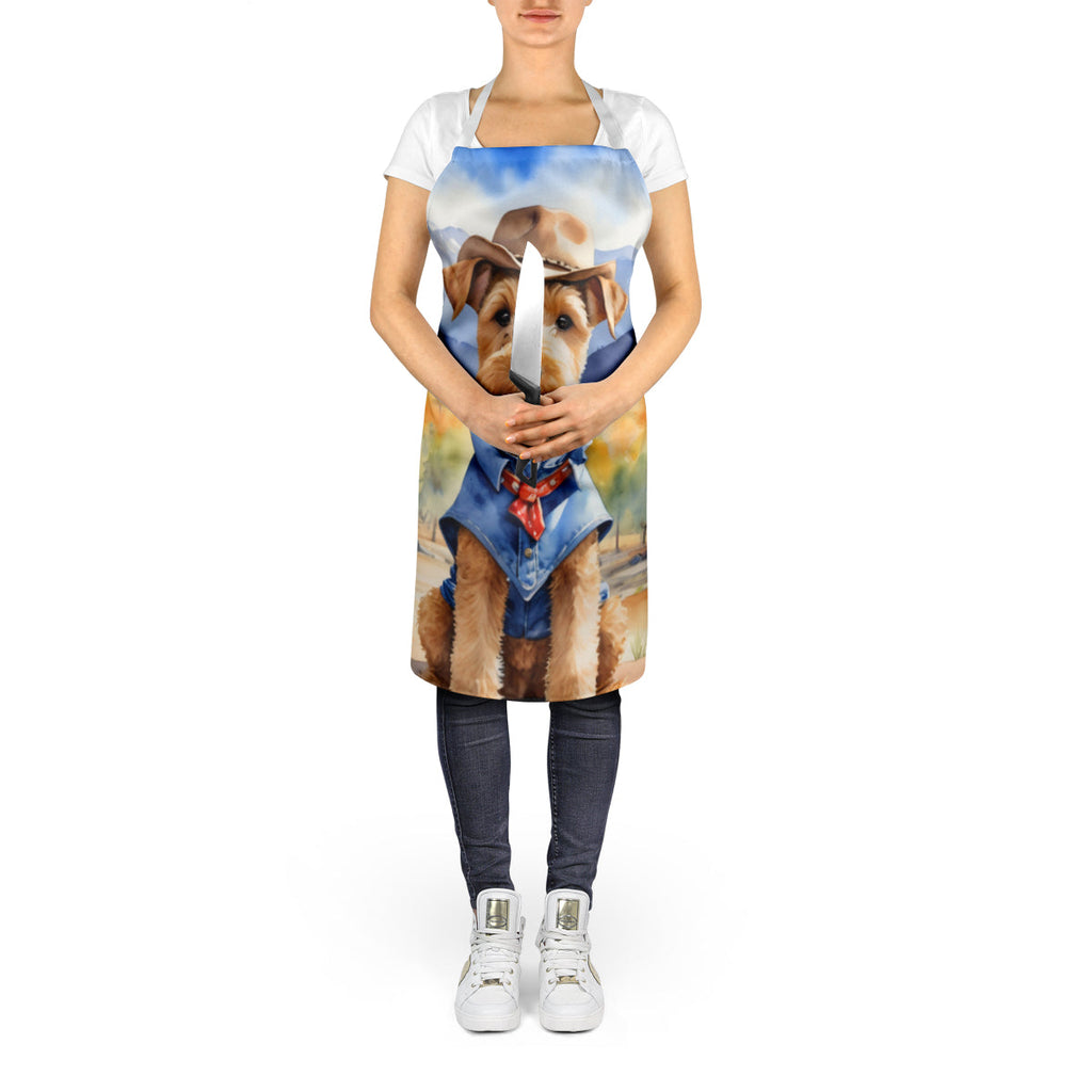 Lakeland Terrier Cowboy Welcome Apron Cooking Kitchen Server Baking Crafts Gardening for Adult Women Men, Unisex, Large, Multicolor