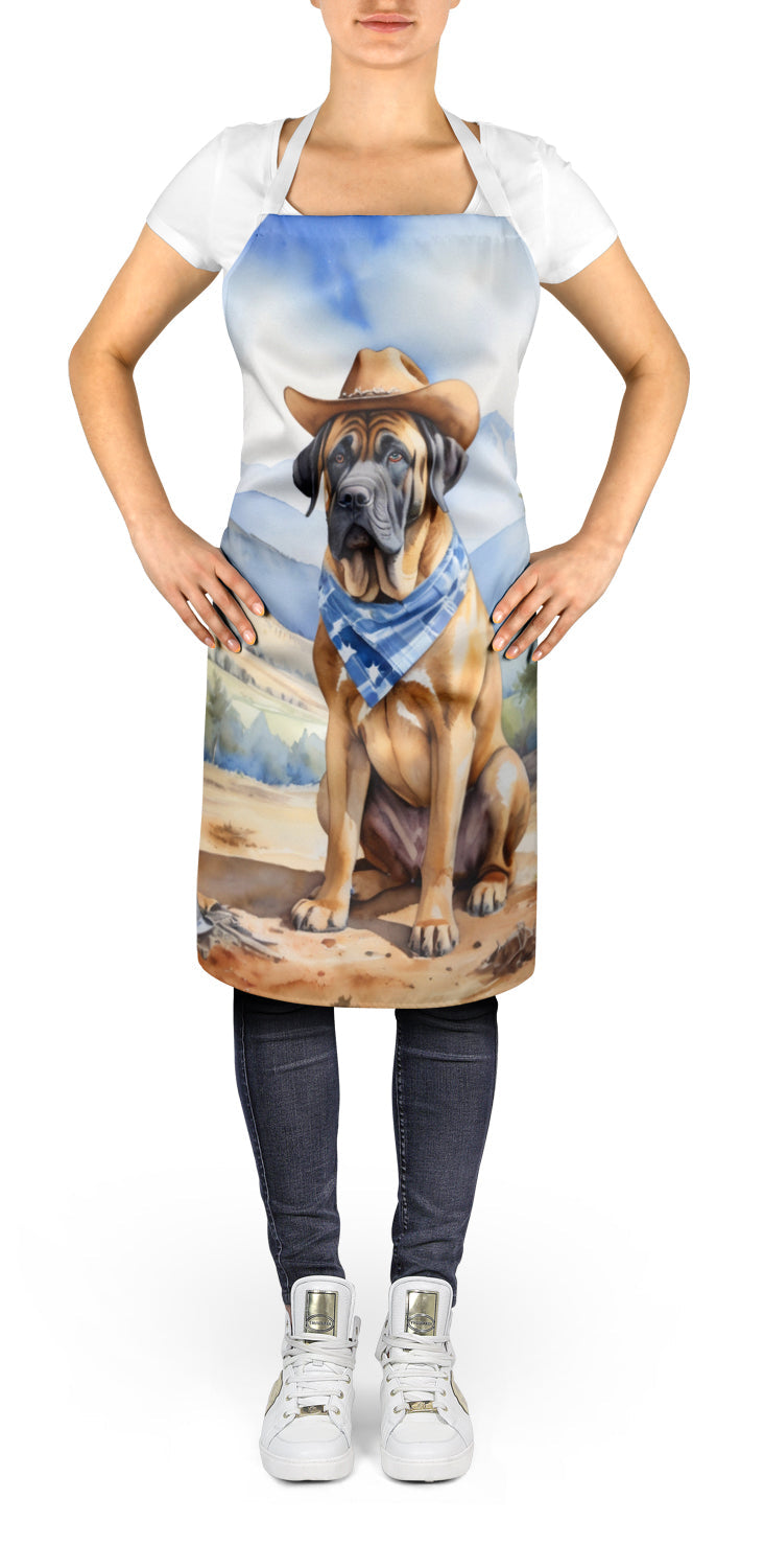 Mastiff Cowboy Welcome Apron Cooking Kitchen Server Baking Crafts Gardening for Adult Women Men, Unisex, Large, Multicolor