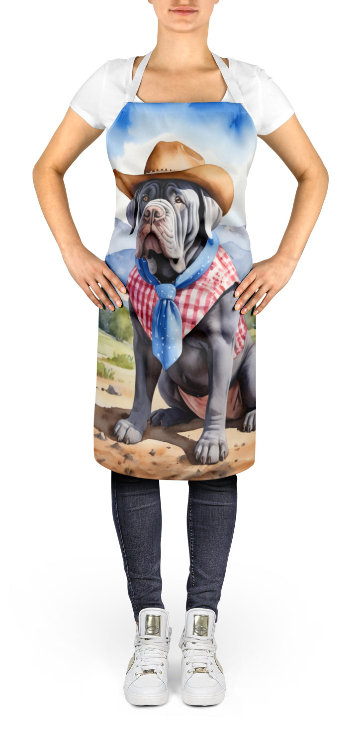 Neapolitan Mastiff Cowboy Welcome Apron Cooking Kitchen Server Baking Crafts Gardening for Adult Women Men, Unisex, Large, Multicolor