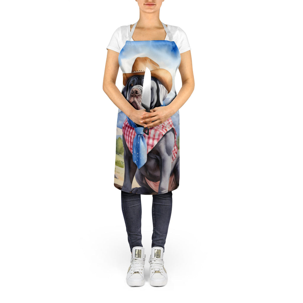 Neapolitan Mastiff Cowboy Welcome Apron Cooking Kitchen Server Baking Crafts Gardening for Adult Women Men, Unisex, Large, Multicolor