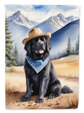 Newfoundland Cowboy Welcome House Flag 28x40 Porch Sleeve Pole Decorative Outside Yard Banner Artwork Wall Hanging, Polyester