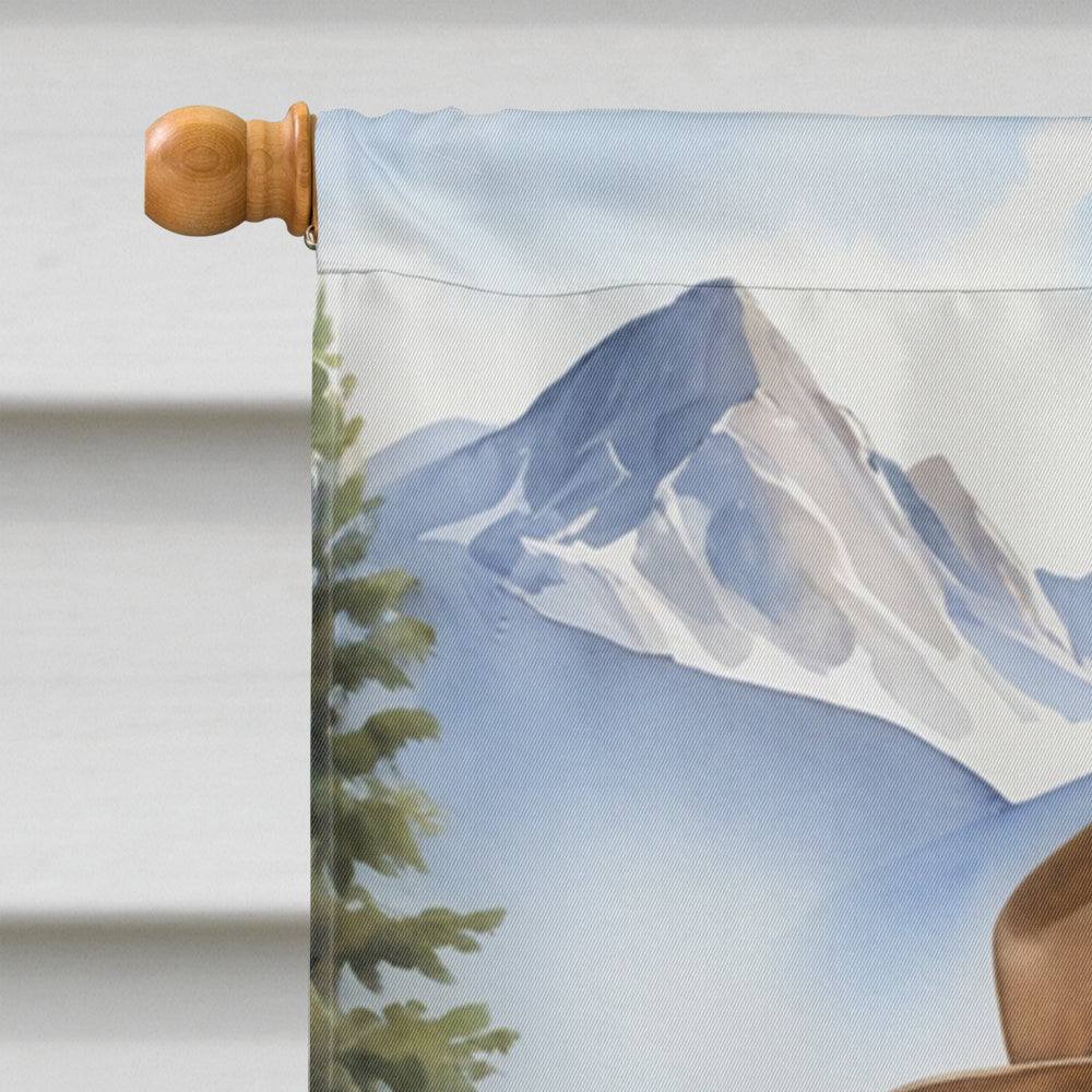 Newfoundland Cowboy Welcome House Flag 28x40 Porch Sleeve Pole Decorative Outside Yard Banner Artwork Wall Hanging, Polyester