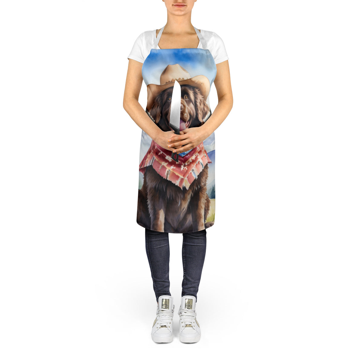 Newfoundland Cowboy Welcome Apron Cooking Kitchen Server Baking Crafts Gardening for Adult Women Men, Unisex, Large, Multicolor