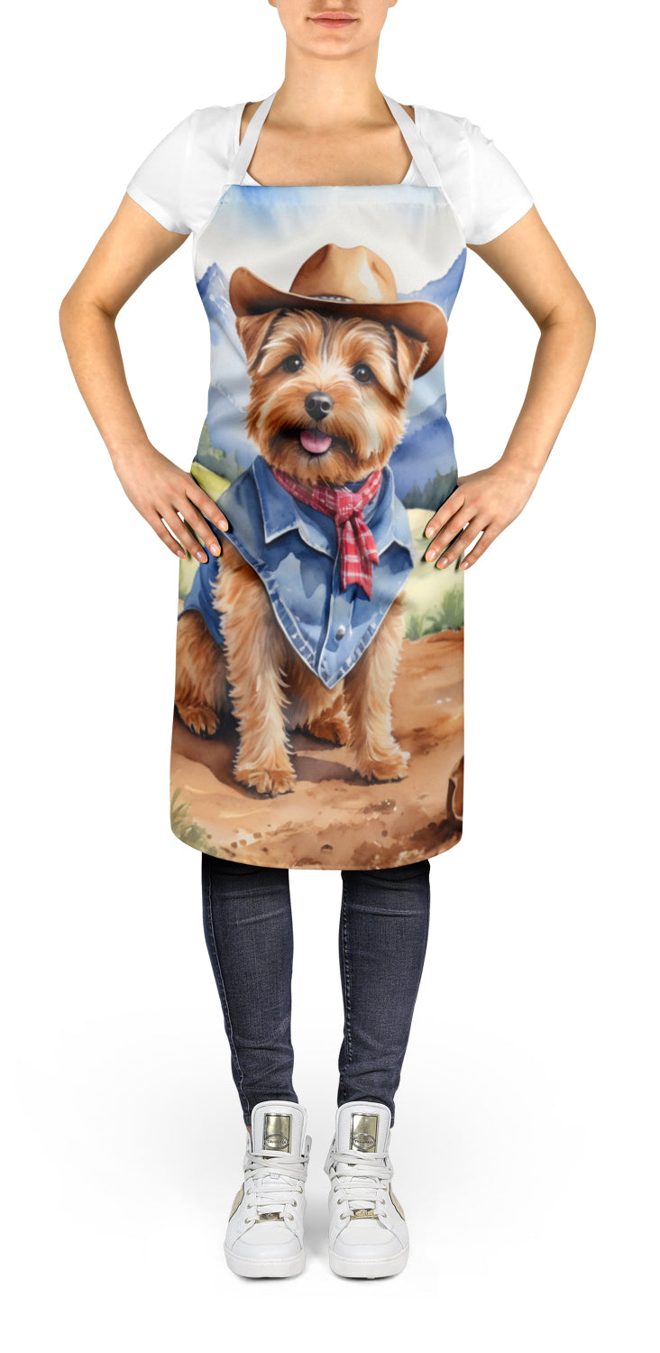 Norfolk Terrier Cowboy Welcome Apron Cooking Kitchen Server Baking Crafts Gardening for Adult Women Men, Unisex, Large, Multicolor