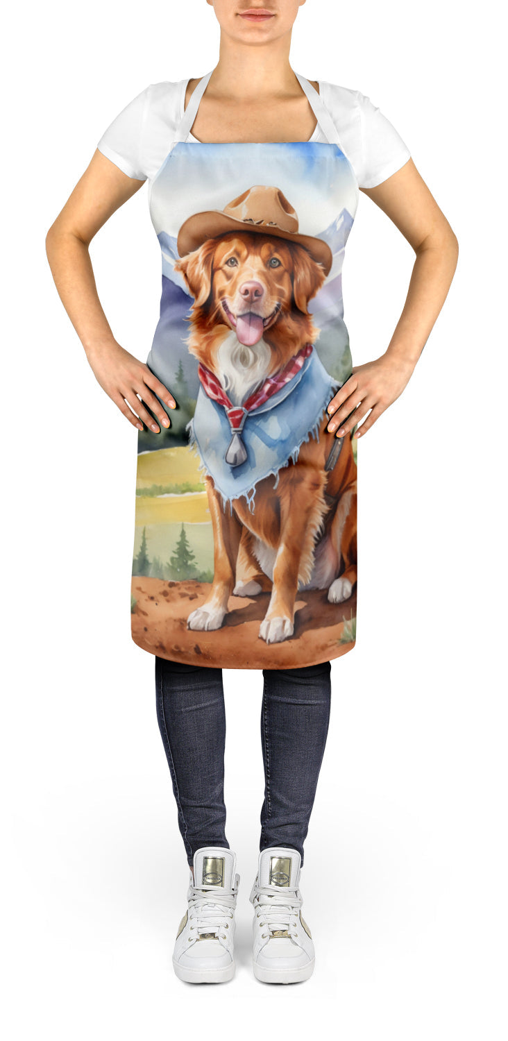 Nova Scotia Duck Tolling Retriever Cowboy Welcome Apron Cooking Kitchen Server Baking Crafts Gardening for Adult Women Men, Unisex, Large, Multicolor