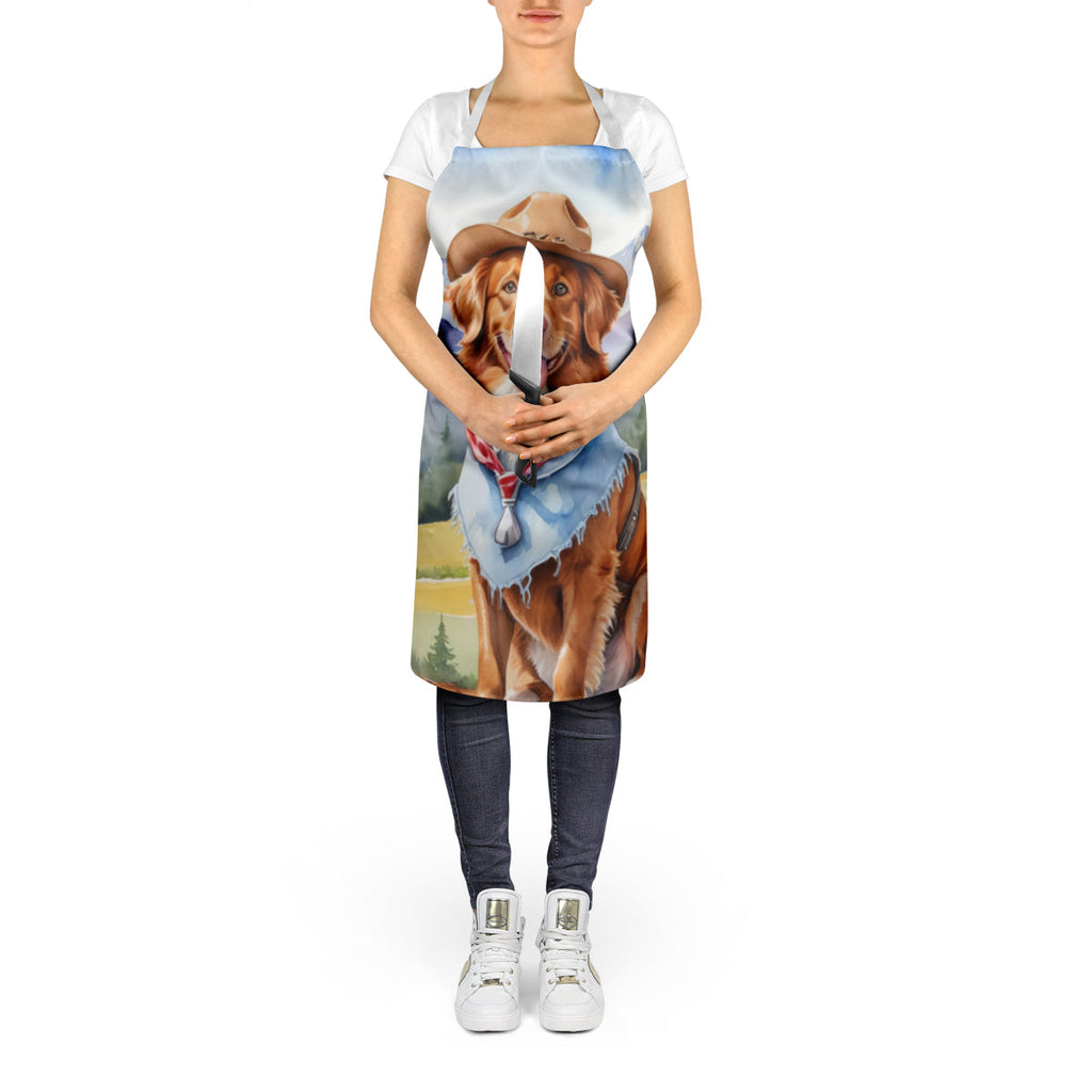 Nova Scotia Duck Tolling Retriever Cowboy Welcome Apron Cooking Kitchen Server Baking Crafts Gardening for Adult Women Men, Unisex, Large, Multicolor