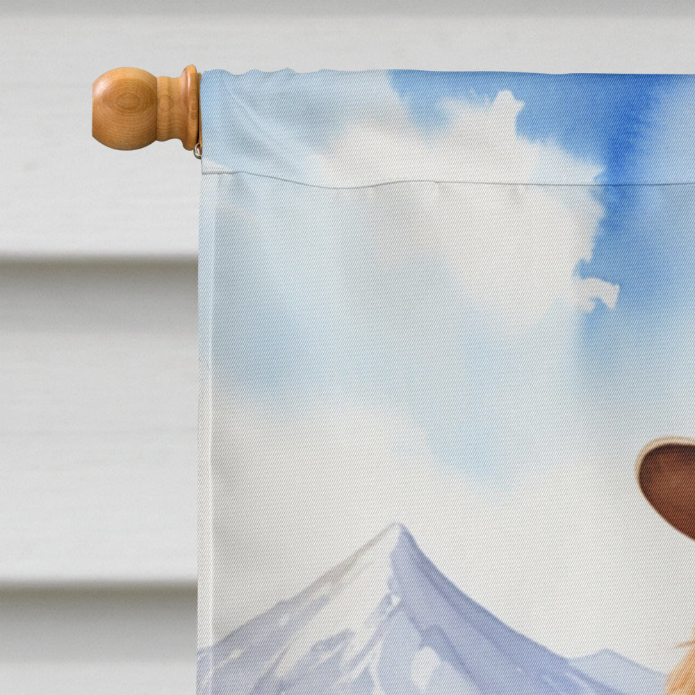 Otterhound Cowboy Welcome House Flag 28x40 Porch Sleeve Pole Decorative Outside Yard Banner Artwork Wall Hanging, Polyester