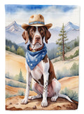 Pointer Cowboy Welcome House Flag 28x40 Porch Sleeve Pole Decorative Outside Yard Banner Artwork Wall Hanging, Polyester