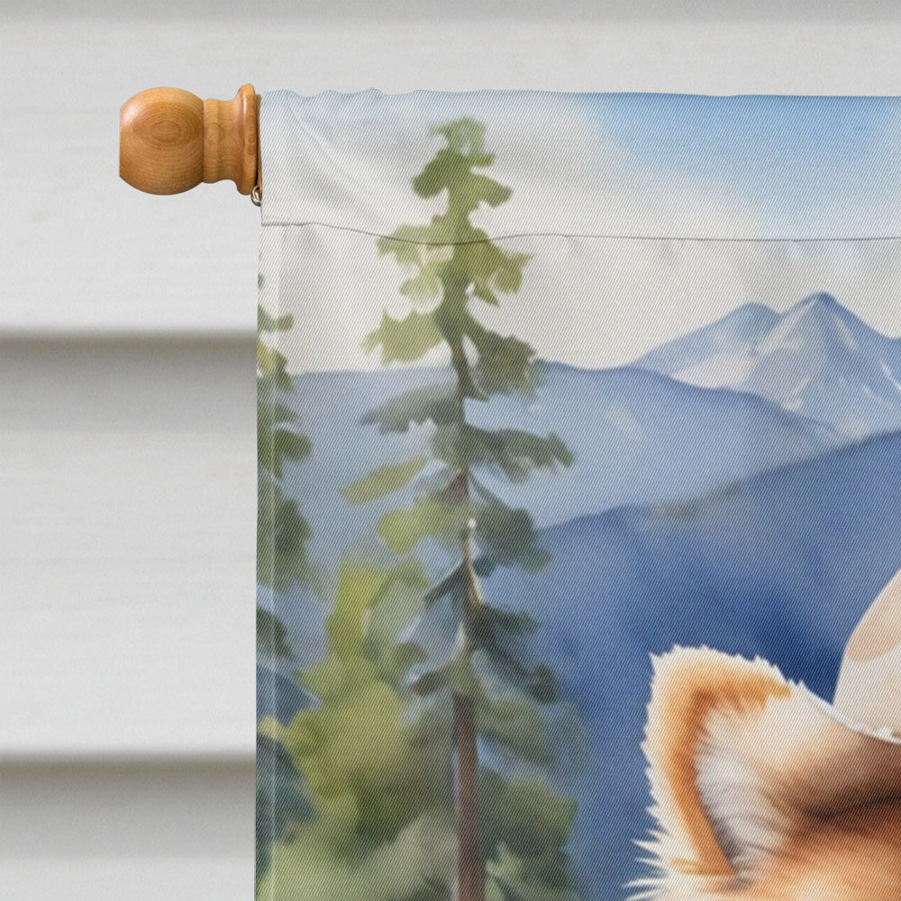 Pomeranian Cowboy Welcome House Flag 28x40 Porch Sleeve Pole Decorative Outside Yard Banner Artwork Wall Hanging, Polyester