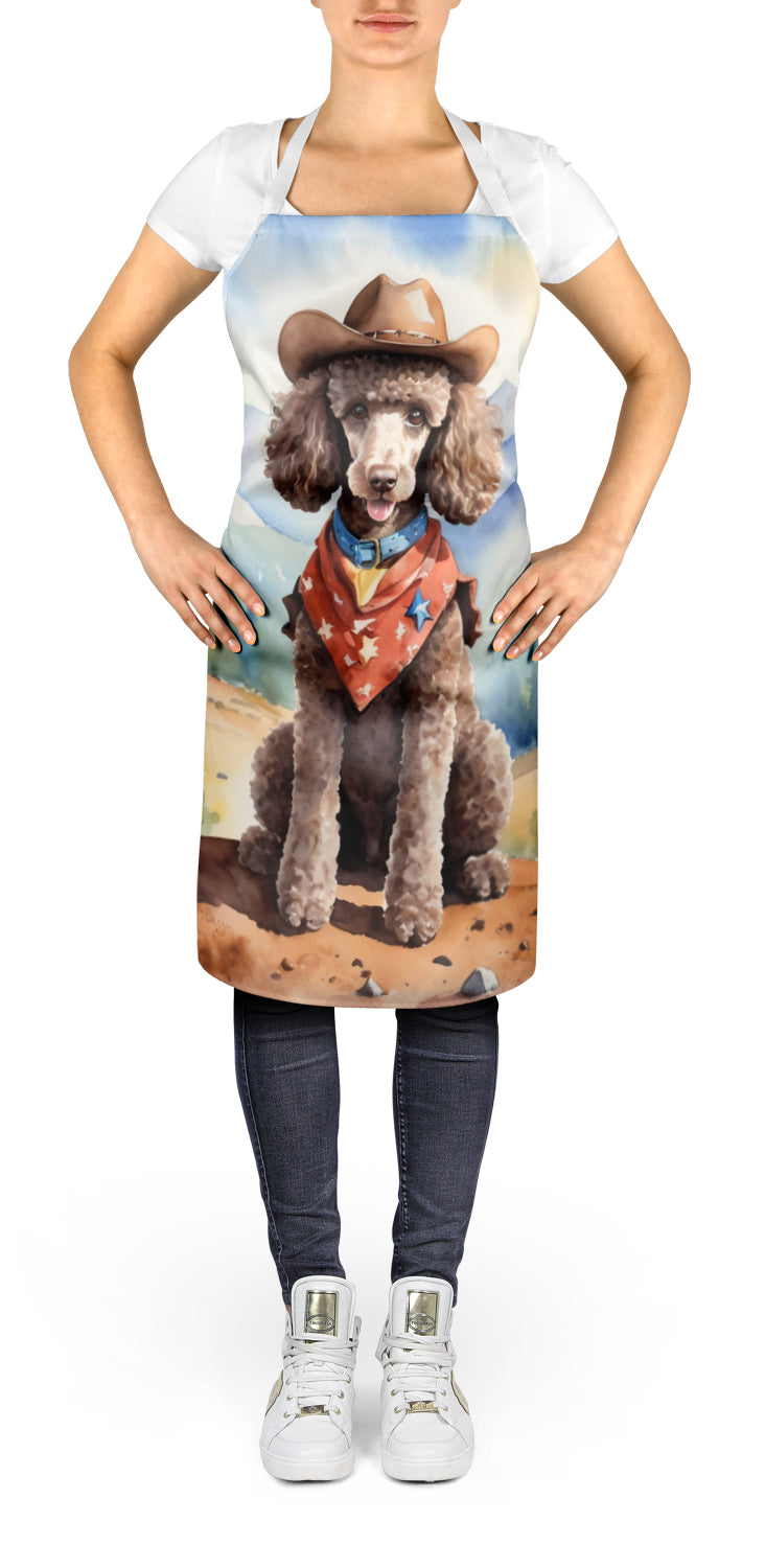 Poodle Cowboy Welcome Apron Cooking Kitchen Server Baking Crafts Gardening for Adult Women Men, Unisex, Large, Multicolor