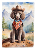 Poodle Cowboy Welcome House Flag 28x40 Porch Sleeve Pole Decorative Outside Yard Banner Artwork Wall Hanging, Polyester