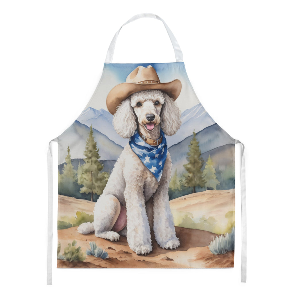 Poodle Cowboy Welcome Apron Cooking Kitchen Server Baking Crafts Gardening for Adult Women Men, Unisex, Large, Multicolor