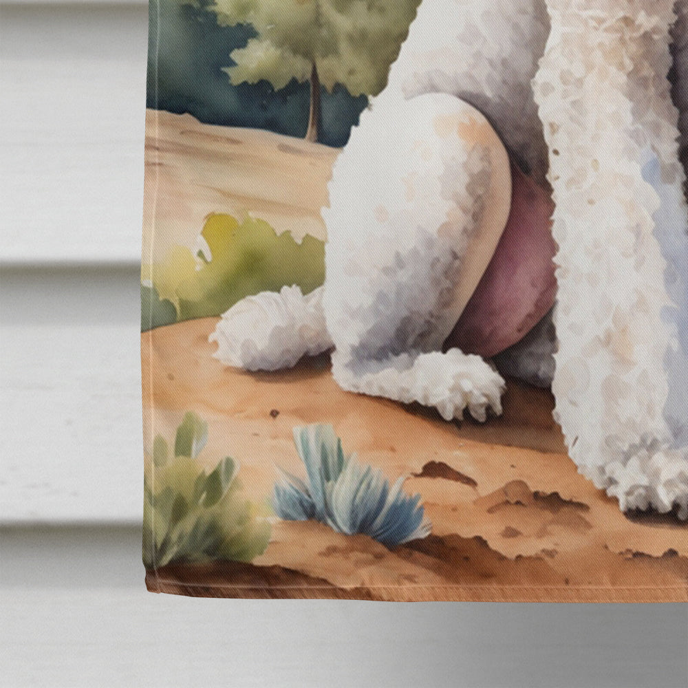 Poodle Cowboy Welcome House Flag 28x40 Porch Sleeve Pole Decorative Outside Yard Banner Artwork Wall Hanging, Polyester