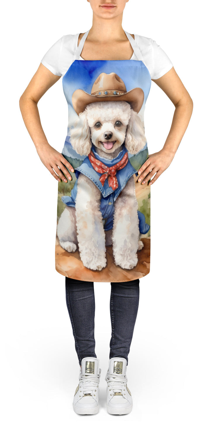 Poodle Cowboy Welcome Apron Cooking Kitchen Server Baking Crafts Gardening for Adult Women Men, Unisex, Large, Multicolor