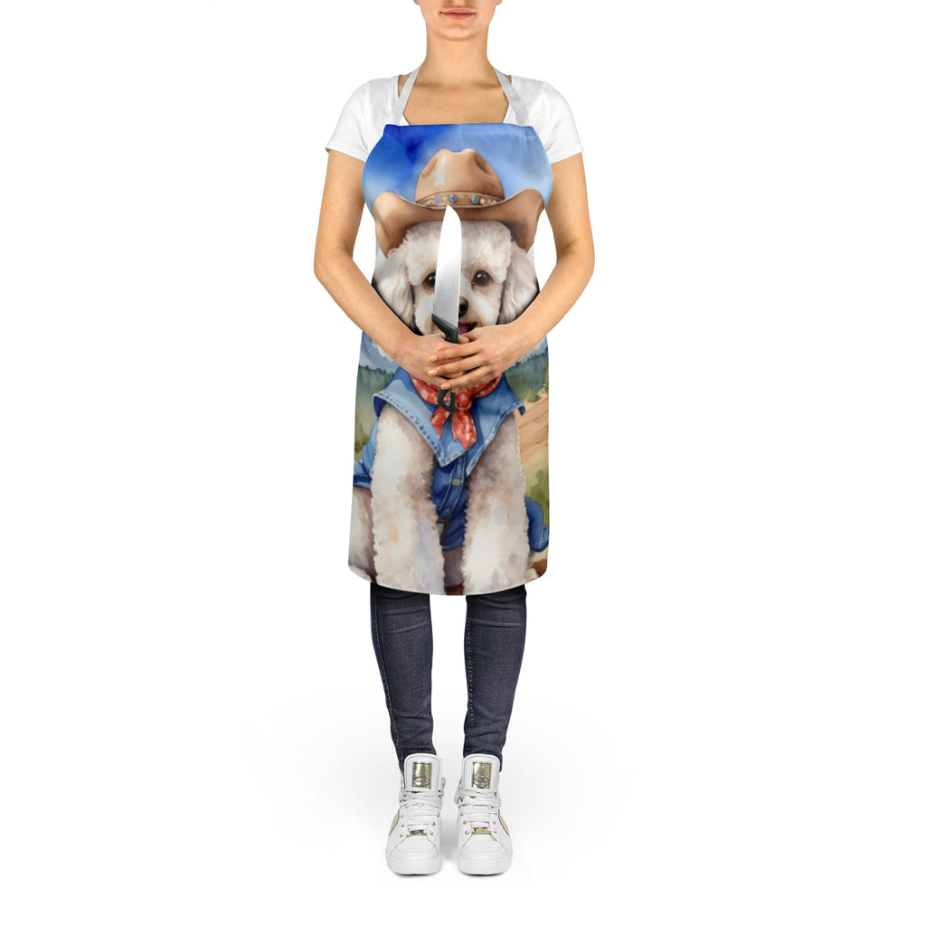 Poodle Cowboy Welcome Apron Cooking Kitchen Server Baking Crafts Gardening for Adult Women Men, Unisex, Large, Multicolor