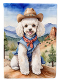 Poodle Cowboy Welcome House Flag 28x40 Porch Sleeve Pole Decorative Outside Yard Banner Artwork Wall Hanging, Polyester